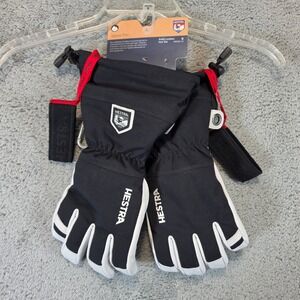 Hestra Army Leather Heli Ski Gloves Unisex 9 Black White Alpine Pro 30570 NEW